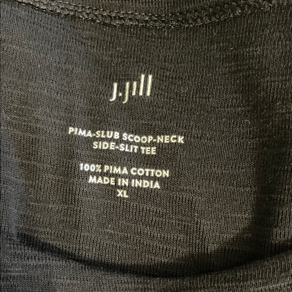 J. Jill Pima Cotton Black Short Sleeve Tee - Picture 2 of 4